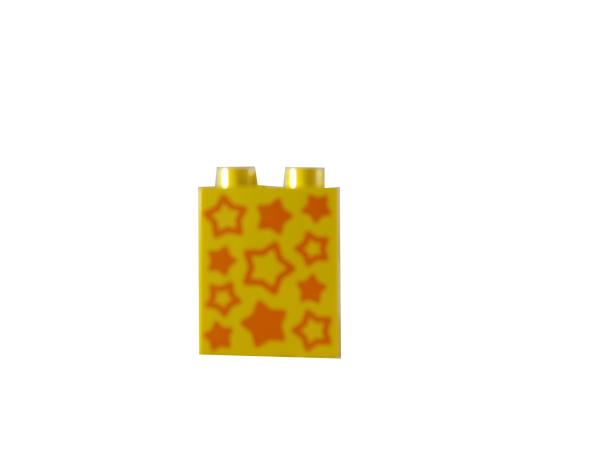 LEGO® DUPLO® 2 x 2 Stein 2 Hoch bedruckt orange mit Sterne gebraucht