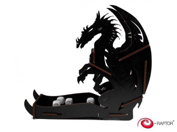 Würfelturm (Dice Tower) Drache schwarz groß Neuware