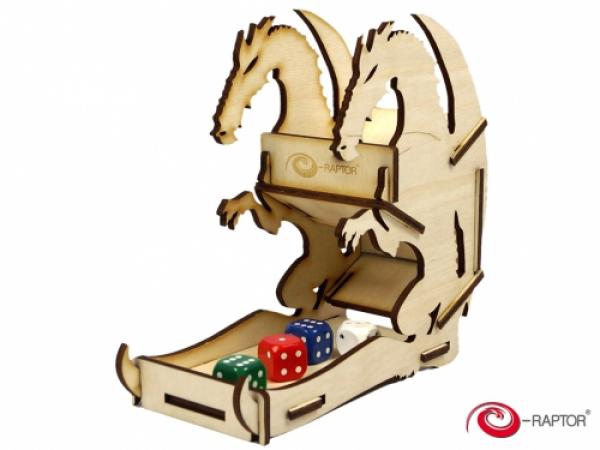 Würfelturm (Dice Tower) Drache Holz klein Neuware