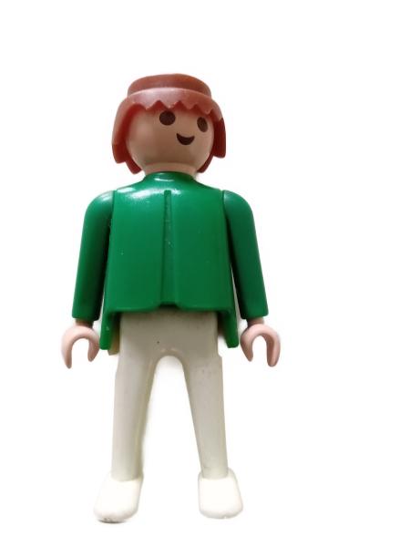 Playmobil ® Mann grün weiß braune Haare bewegliche Hände gebraucht