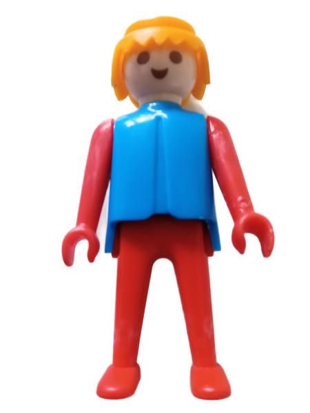 Playmobil ® Mann rot / blau blonde Haare gebraucht