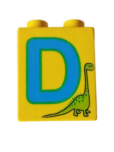 LEGO® DUPLO® 2 x 2 Stein 2 Hoch bedruckt mit D gebraucht