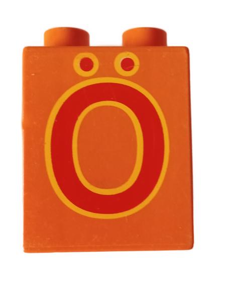 LEGO® DUPLO® 2 x 2 Stein 2 Hoch bedruckt mit Ö gebraucht