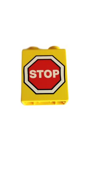 LEGO® DUPLO® 1 x 2 x 2 bedruckt mit STOP gebraucht