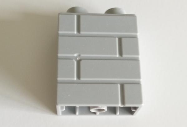 LEGO® DUPLO® 1 x 2  2 hoch Mauerstein hellgrau gebraucht