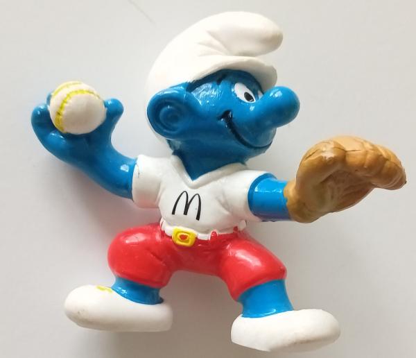 Schleich ® Baseballwerfer Schlumpf Mc Donalds - Happy Meal 1998 gebraucht