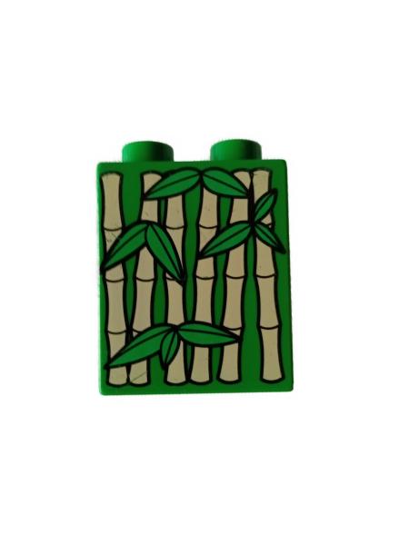 LEGO® DUPLO® 1 x 2 x 2 bedruckt mit Bambus gebraucht