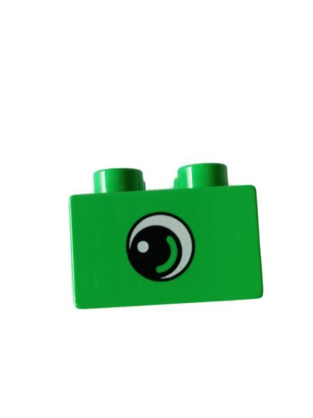 LEGO® DUPLO® 2 x 2 bedruckt mit Auge grün gebraucht