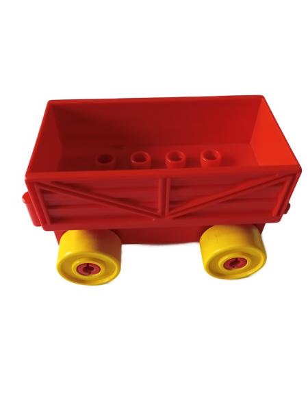 LEGO® DUPLO® Eisenbahn Niederbordwaggon rot gelb gebraucht