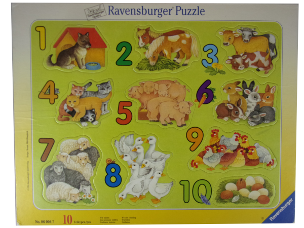 Rahmenpuzzle 10 große Teile Wir zählen  gebraucht