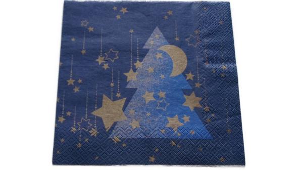 Serviette 40 x 40 cm Tannenbaum blau