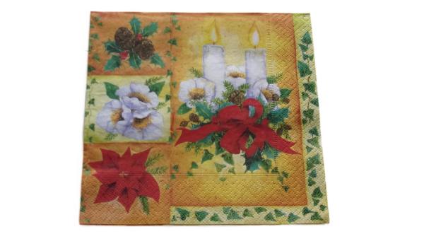 Serviette 33 x 33 cm Adventskranz