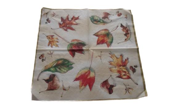 Serviette 33 x 33 cm buntes Laub