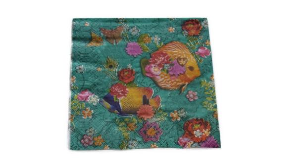 Serviette 33 x 33 cm Fische