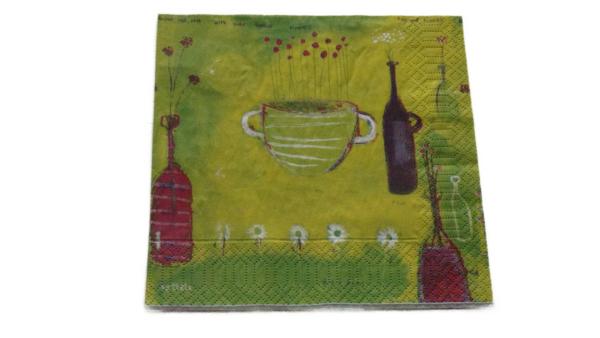 Serviette 33 x 33 cm Küche grün