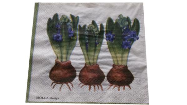 Serviette 33 x 33 cm Hyazinthen 2 Motive