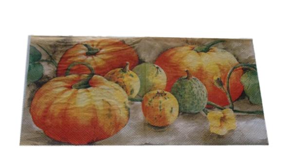Serviette 33 x 33 cm Kürbisse