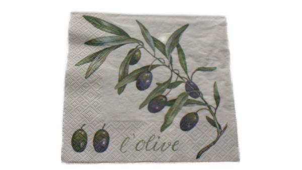 Serviette 33 x 33 cm L olive