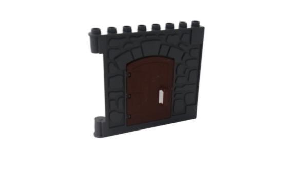 LEGO® DUPLO® Burgmauer mit Holztür dunkelgrau gebraucht
