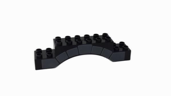 LEGO® DUPLO® Tor Bogen Stein schwarz bedruckt 2x10x2 gebraucht