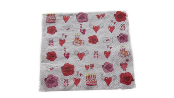 Serviette 33 x 33 cm Love