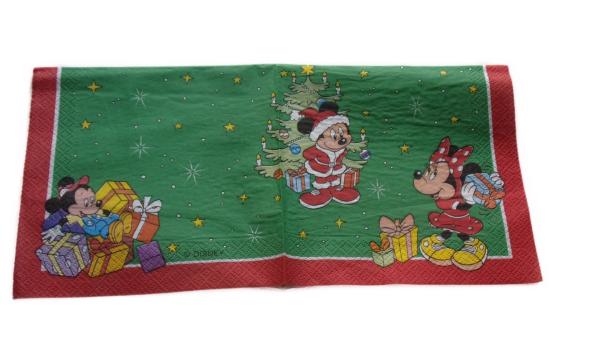 Serviette 33 x 33 cm Micky`s Weihnachten