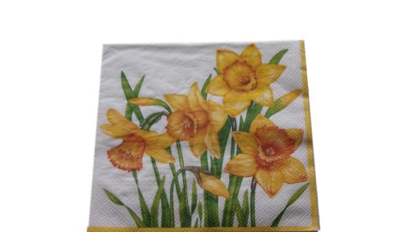 Serviette 33 x 33 cm Narzissen