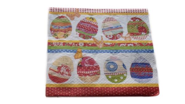 Serviette 33 x 33 cm Ostereier weiß