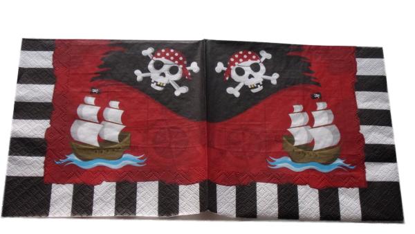 Serviette 33 x 33 cm Piraten