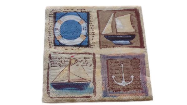 Serviette 33 x 33 cm maritimes