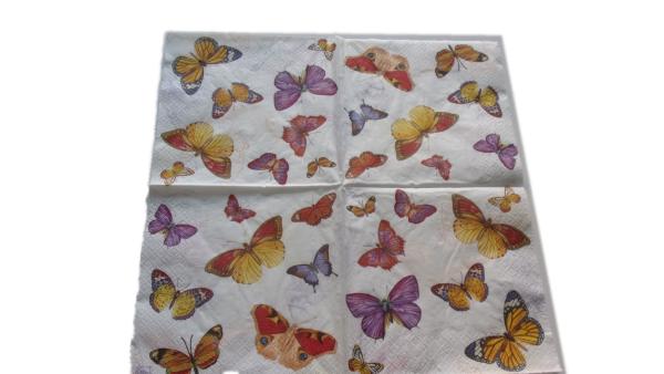 Serviette 33 x 33 cm Schmetterlinge