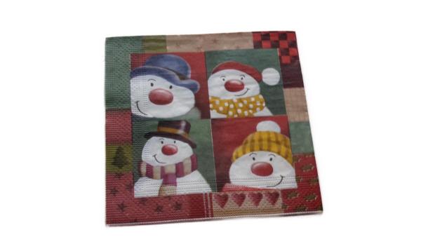 Serviette 33 x 33 cm Schneemänner