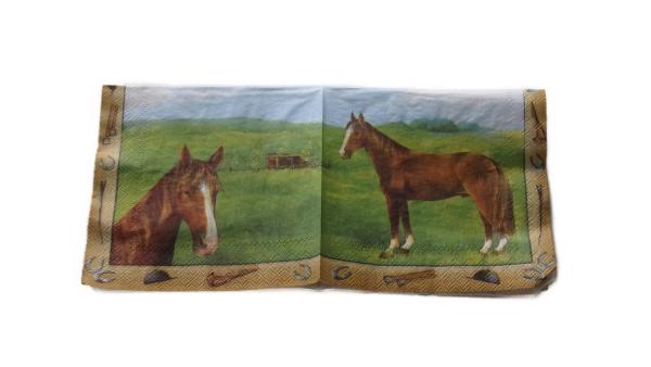 Serviette 25 x 25 cm Pferd