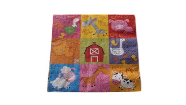Serviette 33 x 33 cm Tiere