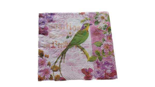 Serviette 33 x 33 cm Vogel vintage