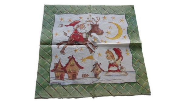 Serviette 33 x 33 cm Verrückte Weihnachten