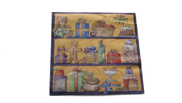Serviette 33 x 33 cm Weihnachtsregal