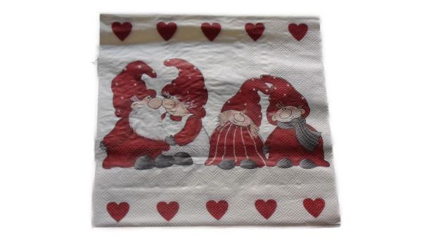 Serviette 33 x 33 cm Weihnachtswichtel