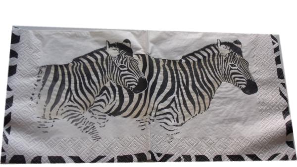 Serviette 33 x 33 cm Zebras