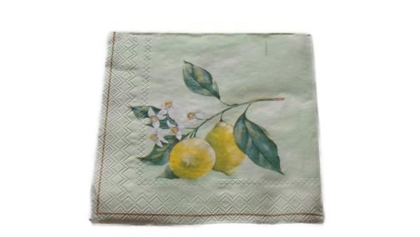 Serviette 33 x 33 cm Zitronen 2 Motive