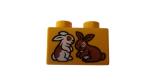 LEGO® DUPLO® 2 x 2 bedruckt mit Hasen gebraucht