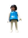 Playmobil ® Frau weiß / blau schwarzes Haar gebraucht